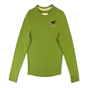Hollister Co. Dark Green Appliqué Logo Long Sleeve Tee